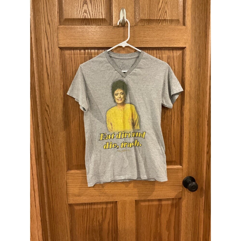 The Golden Girls Blanche Devereaux “Eat Dirt and Die, Trash.” Graphic Tee – Gray